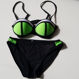 Brand New Green Black White Bikini Swimsuit
